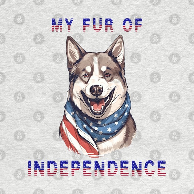 American akita Funny USA Flag 4th of July Fur Of Independence by Sniffist Gang